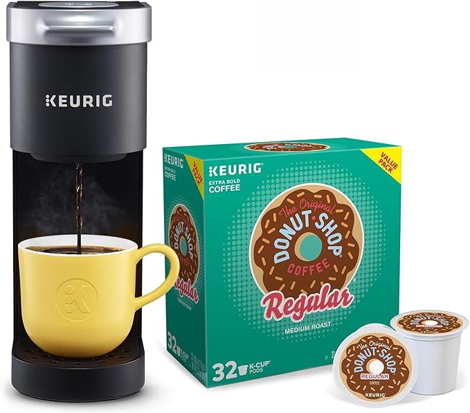Keurig K-Mini Single Serve Coffee Maker with Donut Shop Coffee Pods 32 count