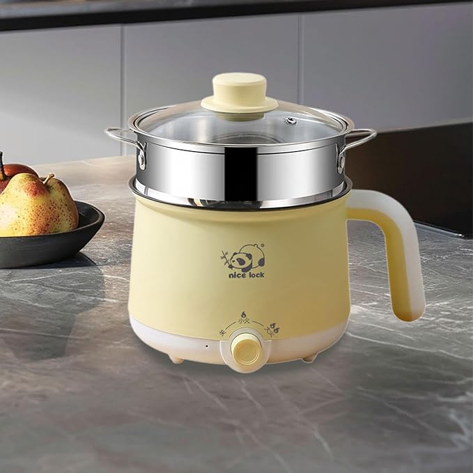 Electric Hot Pot Raman Cooker 2 Gear Nonstick Boil Dry Protection Electric Rice Cooker Noodles Cooker for Porridge Fry Eggs steel steamer