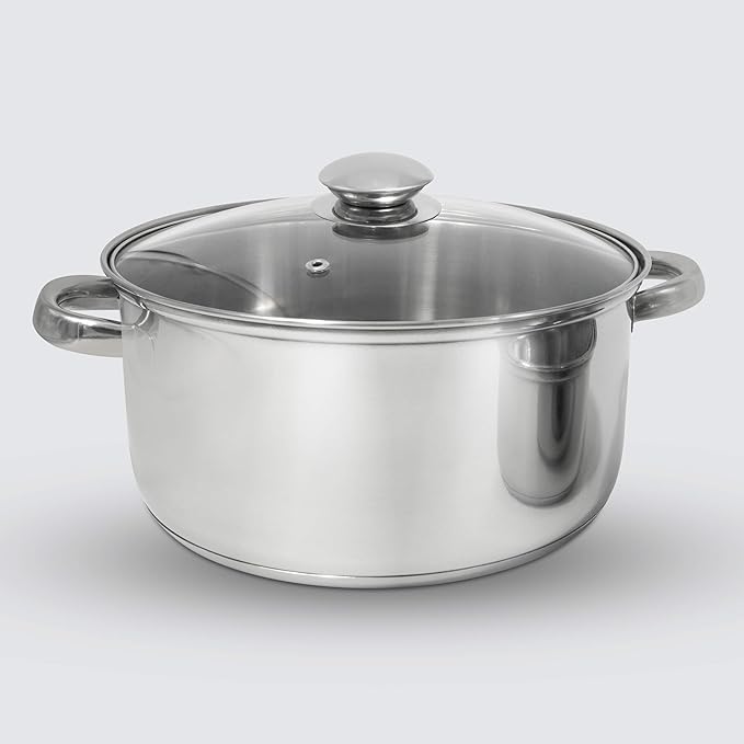 EXCELSTEEL w/Encapsulated Base &amp Tools Versatile for Any Kitchen Stainless Cookware Set 10 Pc