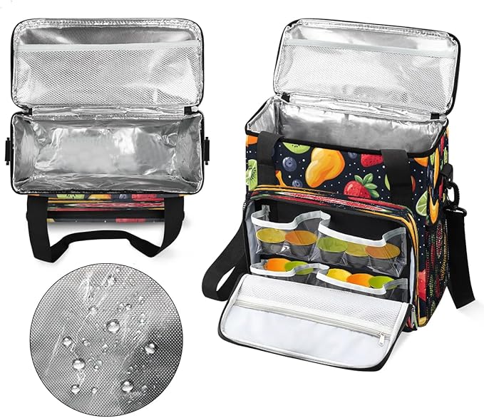 Strawberry Banana Blueberry Coffee Maker Carrying Bag Compatible with K-Mini or K-Mini Plus Portable Single Cup Coffee Maker Case with Pockets for K Cup Pods