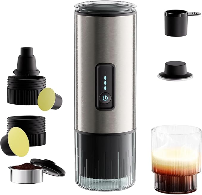 Transportable Combined Coffee Machine with 7500mAh Battery 20 Club Pressure Fast Heating for Travel Backpacking Office Use Mobile Medication Coffee Machine