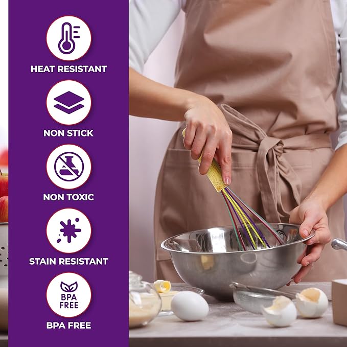 Kaluns 50 PCS Silicone Kitchen Utensils Set Complete Kitchen Set - 800°F Heat Resistant Non-Stick Premium Cooking Utensils W Wooden Handles - Can Opener Masher Turner Silicone Spatula Set