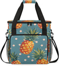 Pineapples Dots Coffee Maker Travel Bag for Keurig K-Mini/K-Mini Plus Insulated Waterproof Tote with Pockets for K-Cup Portable Single-Serve Brewer Case