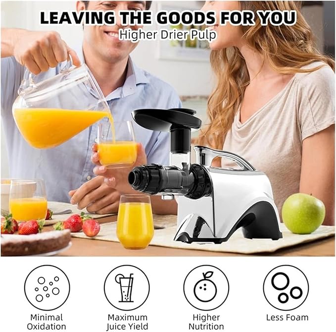 Juice Attachment Compatible for Omega Juicer Large Diameter Slow Speed with Leak Proof Nozzle Cover 8006 8003 8051