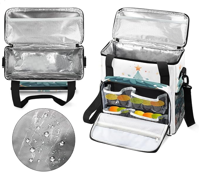 Christmas Gift Coffee Maker Carrying Bag Christmas Tree Travel Storage Bag Compatible with K-Mini or K-Mini Plus Single Serve Coffee Brewer Carrying Case with Multiple Pockets &amp Shoulder Strap
