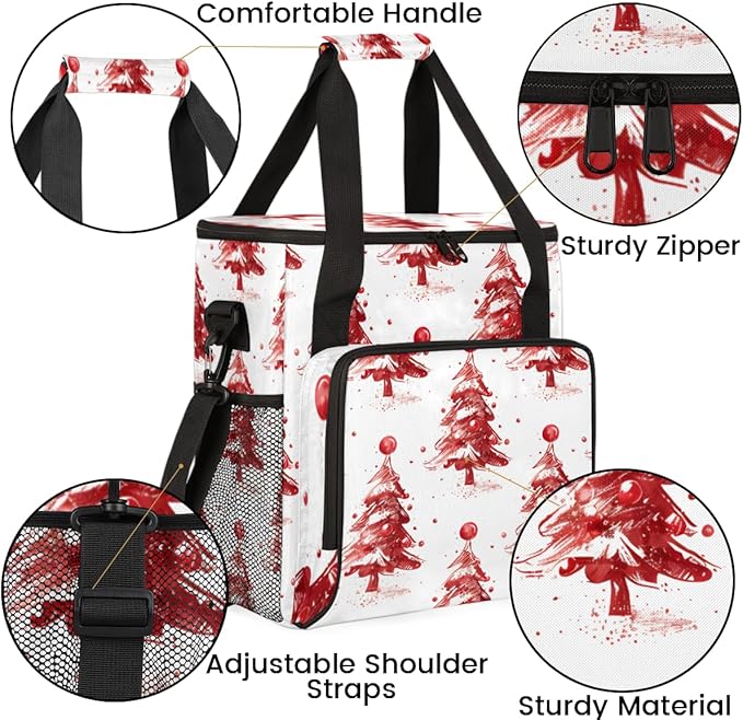 Fantastic Tree Xmas Coffee Maker Carrying Bag Portable Travel Storage Tote Bag Compatible with K-Mini or K-Mini Plus Single Serve Coffee Brewer Carrying Case with Multiple Pockets &amp Shoulder Str