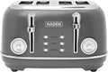 Haden Chelsea 4-Slice Wide Slot Stainless Steel Toaster with Adjustable Browning Control &amp Non-Slip Feet Grey &amp Chrome
