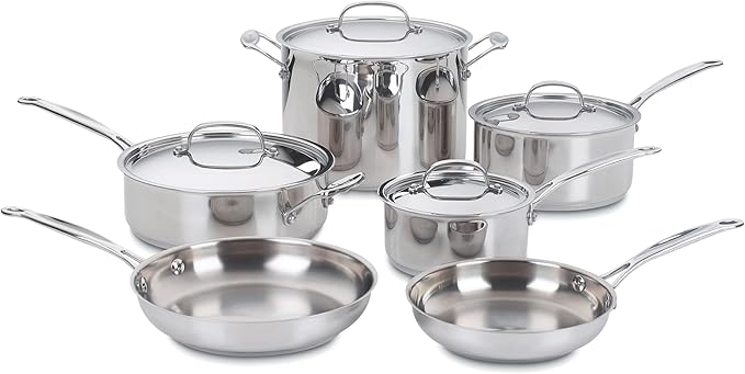 Cuisinart 77-10P1 10-Piece Chef's-Classic-Stainless Collection Cookware Set