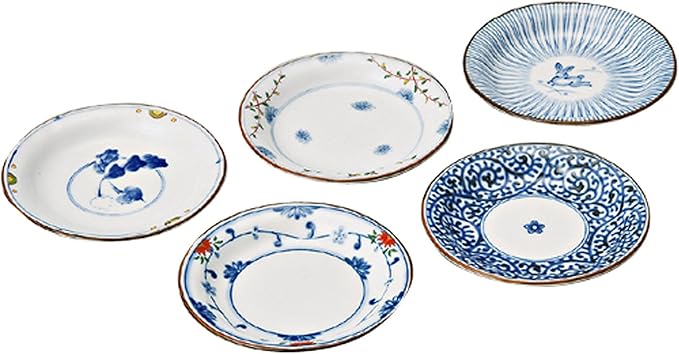 Saikai Pottery Hasami ware small plate with Gift Box 4.7 inch x Five types Set