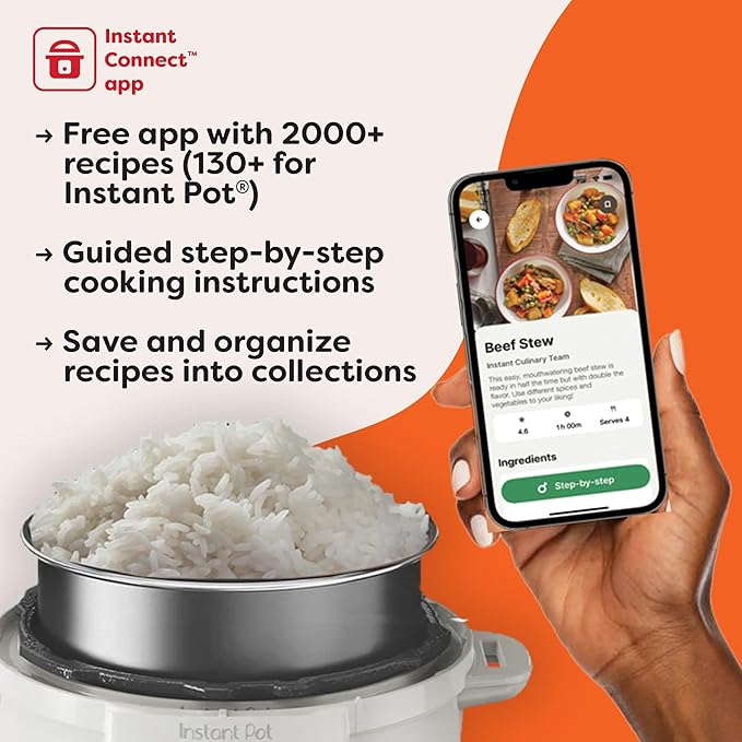 Instant Pot Duo 7-in-1 Electric Pressure Cooker Slow Cooker Rice Cooker Steamer Sauté Yogurt Maker Warmer &amp Sterilizer Includes App with Over 800 Recipes Stainless Steel 8 Quart