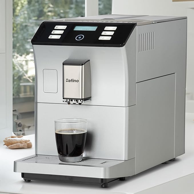 Fully Automatic Espresso Machine with Grinder One Touch Coffee Machine with Smart Touch Screen 19 Bar Espresso Coffee Maker for 20 Cup Espresso Americano Long Coffee Stainless Steel Silver