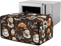 Dustproof Toaster Oven Cover Heat-Resistant Microwave Grill Cover Protector Faux Linen Polyester Dust Covers Case Protections for Toaster Oven Coffee Croissant