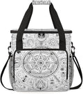 Grey Ethnic Aztec Coffee Maker Carrying Bag Magic Circle Travel Storage Bag Compatible with K-Mini or K-Mini Plus Single Serve Coffee Brewer Carrying Case with Multiple Pockets &amp Shoulder Strap