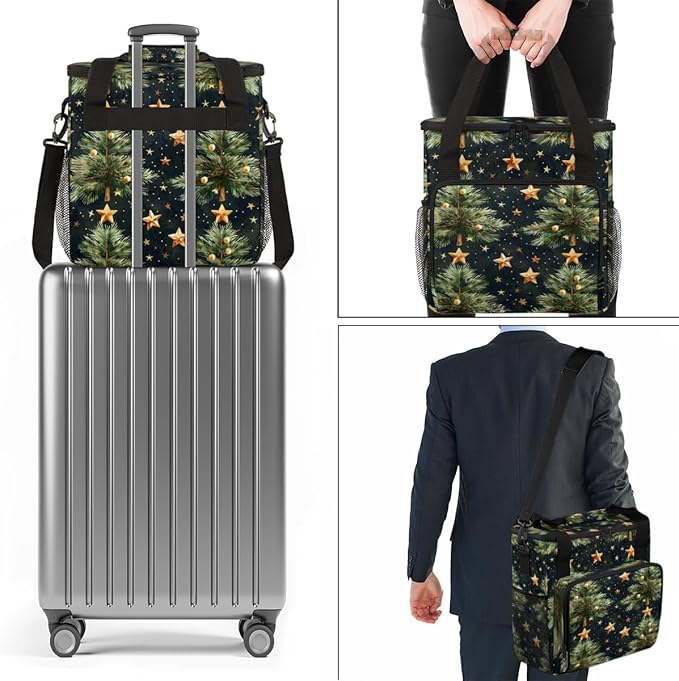 Magical Tree Xmas Coffee Maker Carrying Bag Portable Travel Storage Tote Bag Compatible with K-Mini or K-Mini Plus Single Serve Coffee Brewer Carrying Case with Multiple Pockets &amp Shoulder Strap