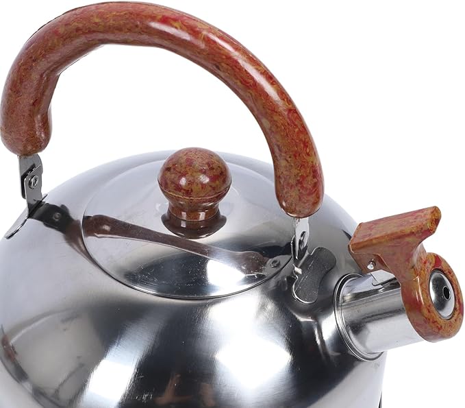 Stainless Steel Cookware Set Kettle Pots and Pans Set Wood Grain Design Works with Induction and Gas Cooktops