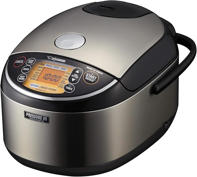 Zojirushi NP-NWC18 Pressure Induction Heating 10-Cup Rice Cooker and Warmer Black