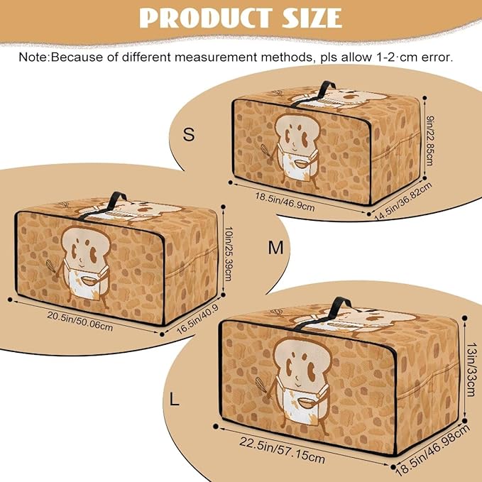 Bread Toaster Oven Cover Lightweight Polyester Fabric Wide Slots Toaster Cover Small Appliance Covers for Kitchen Keep Toasters Free From Dust and Fingerprint