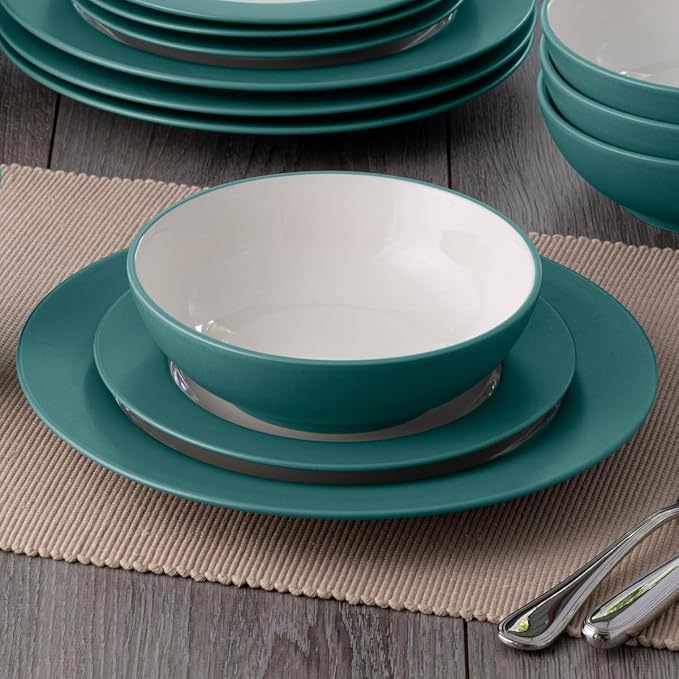 Noritake Colorwave Turquoise 16-Piece Rim Dinnerware Set Service For 4