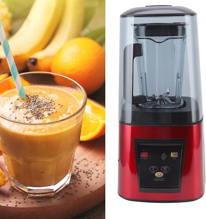 2200W Shakes and Smoothies Blender with Soundproof Cover for Kitchen 80 DB High Speed Countertop Blender for Ice Puree Frozen Fruit (US Plug 110V)