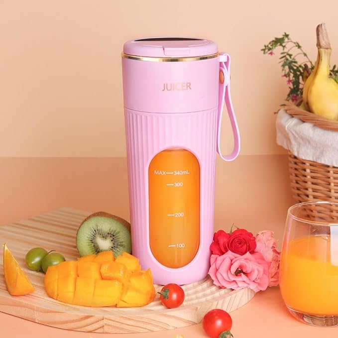 Portable juicer USB mixing cup with stainless steel blade mini blender for milkshakes and juices 340ml