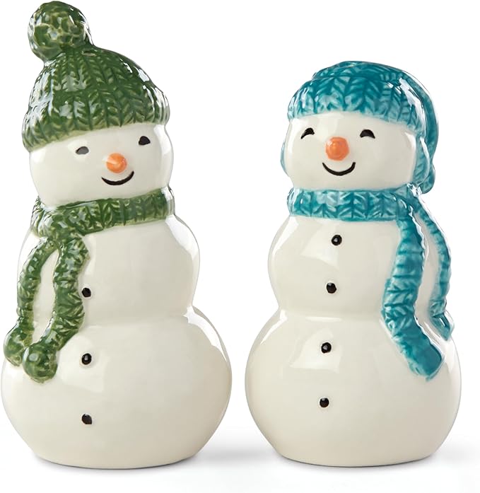 Lenox 895171 Balsam Lane Snowman Salt &amp Pepper Set 2-Piece Christmas &amp Holiday Hosting