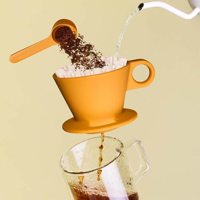 Verve Dwell Dripper Pour Over Coffee Maker Set Non-Electric Coffee Dripper Manual Brew Maker (Yellow)