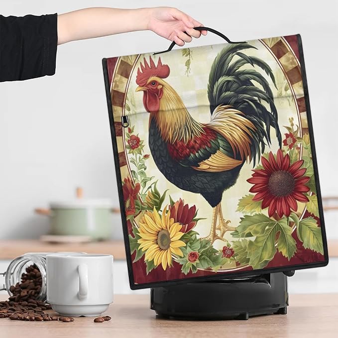 cfpolar Kitchen Aid Mixer Cover Compatible with 6-8 Quarts Rooster Sunflower Farmhouse Stand Mixer Cover Kitchen Aid Mixers Accessories Appliance Organizer Bag Dust Covers with Zipper Pocket