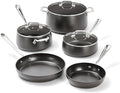 All-Clad HA1 Hard Anodized Nonstick Pots and Pans Set Non Stick Cookware Sets Oven Broiler Safe 500F Black