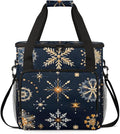 Christmas Snowflakes Coffee Maker Carrying Bag Magical Snowflakes Travel Storage Bag Compatible with K-Mini or K-Mini Plus Single Serve Coffee Brewer Carrying Case with Pockets &amp Shoulder Strap