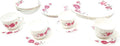 Unique Design 20 Piece Kitchen Dinnerware Set 4 Dinner Plates 4 Side Plates 4 Bowls 4 Teacups &amp Saucers set Service for 4 (Rose Flowers)