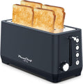 4-Slice Toaster Extra Wide Long Slot Toaster 6 Browning Settings Bagel/Defrost/Reheat Functions Removable Crumb Tray Stainless Steel Housing 1350W Matte Blue