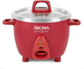 Aroma Housewares Select Stainless Rice Cooker &amp Warmer with Uncoated Inner Pot 6-Cup(cooked)/ 1.2Qt ARC-753SGR Red