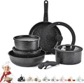 Cookware Set Cookware Set Removable Handle 5/9/11/15/17 Piece Stackables Oven Safe Super Easily Clean for Kitchen (Black11 Pcs)