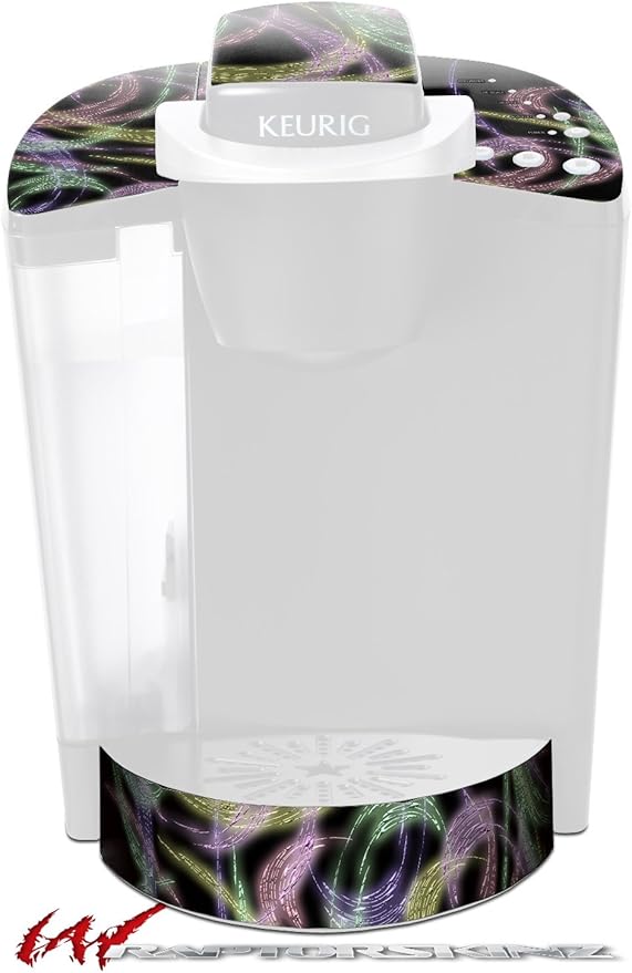 Decal Style Vinyl Skin compatible with Keurig K40 Elite Coffee Makers Neon Swoosh on Black (COFFEE MAKER NOT INCLUDED)