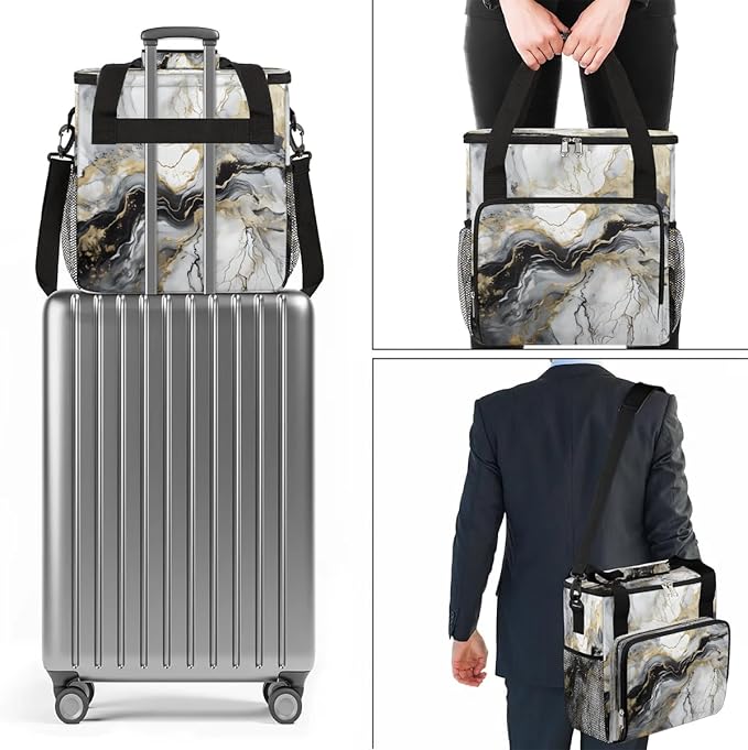 Marble Classic Pattern Coffee Maker Carrying Bag for Keurig K-Mini or K-Mini Plus Storage Portable Coffee Maker Travel Bag