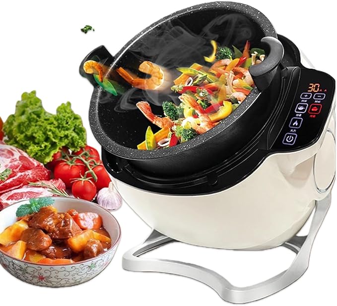 Automatic Cooking Wok Fried Rice Machine 6l Automatic Cooking Pot Adjustable Speed 360° Automatic Stir Fry Robot For Stir Frying Stewing Cooking 220V