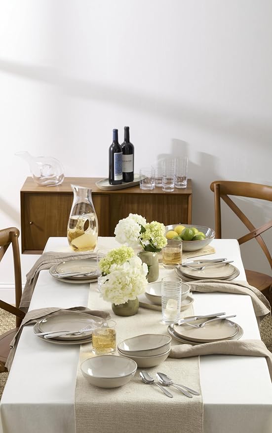 Oneida 899208 Organic Shades Oatmeal 18-Piece Dinnerware Set Service For 6