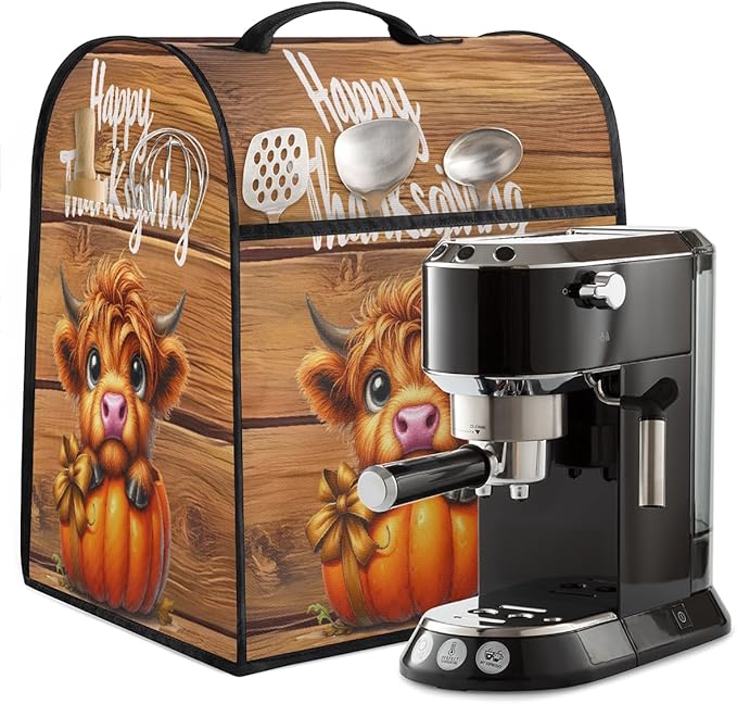 cfpolar Kitchen Aid Mixer Cover Compatible with 6-8 Quarts Thanksgiving Highland Cattle Stand Mixer Cover Kitchen Aid Mixers Accessories Appliance Organizer Bag Dust Covers with Zipper Pocket