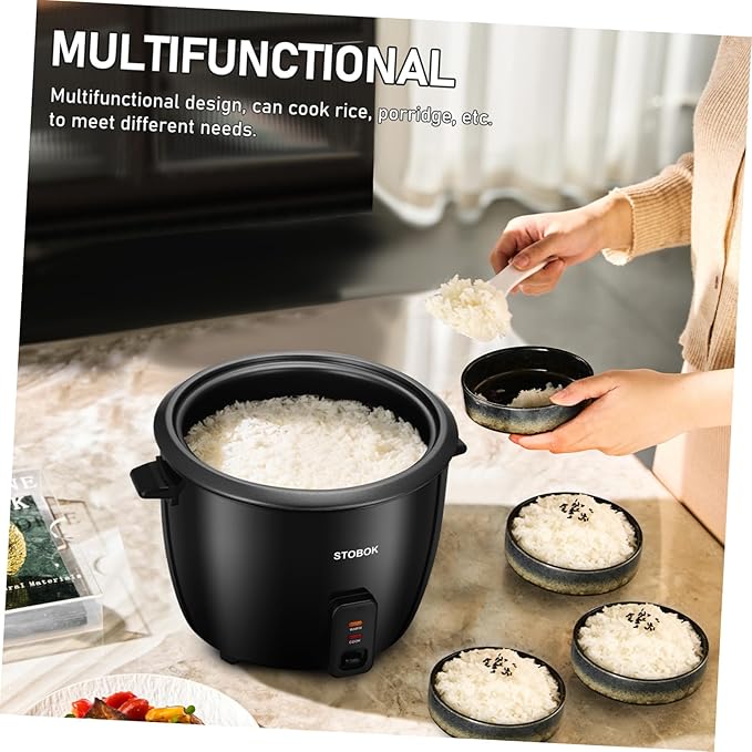 NUOBESTY Electric Rice Cooker Portable Cooking Pot with Clear Lid Multi-functional Stew and Soup Maker for Household and Camping Efficient Kitchen Appliance with US Plug
