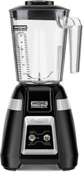 Waring Commercial BB300 Blade 1 HP Blender Toggle Switch Controls with Pulse feature with 48 oz BPA Free Copolyester Stacking Container 120V 5-15 Phase Plug Black