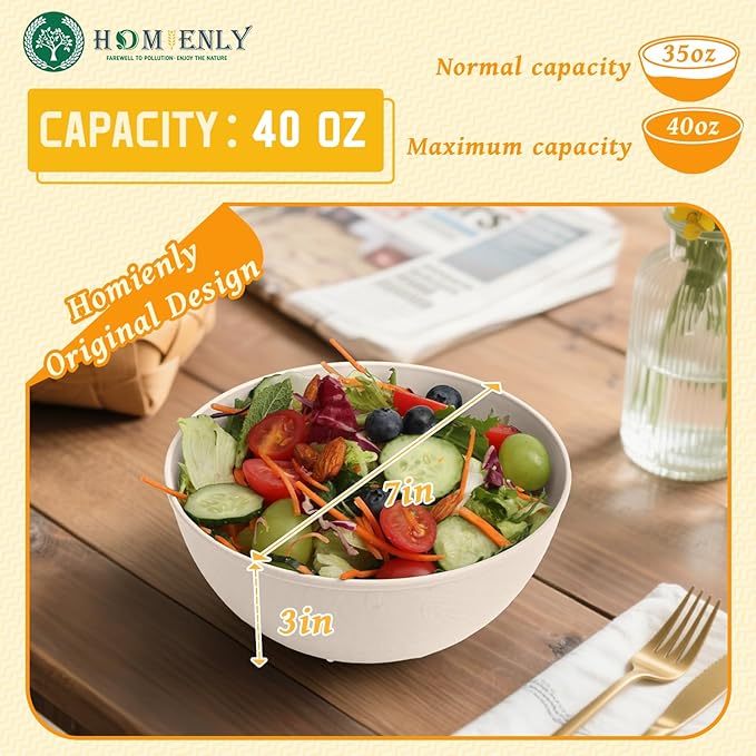 Homienly 20 PCS Premium Wheat Straw Dinnerware Sets Reusable Cups Plates and Bowls Sets for Kitchen Lightweight and Unbreakable Dishwasher and Microwave Safe Dishes Set - Beige