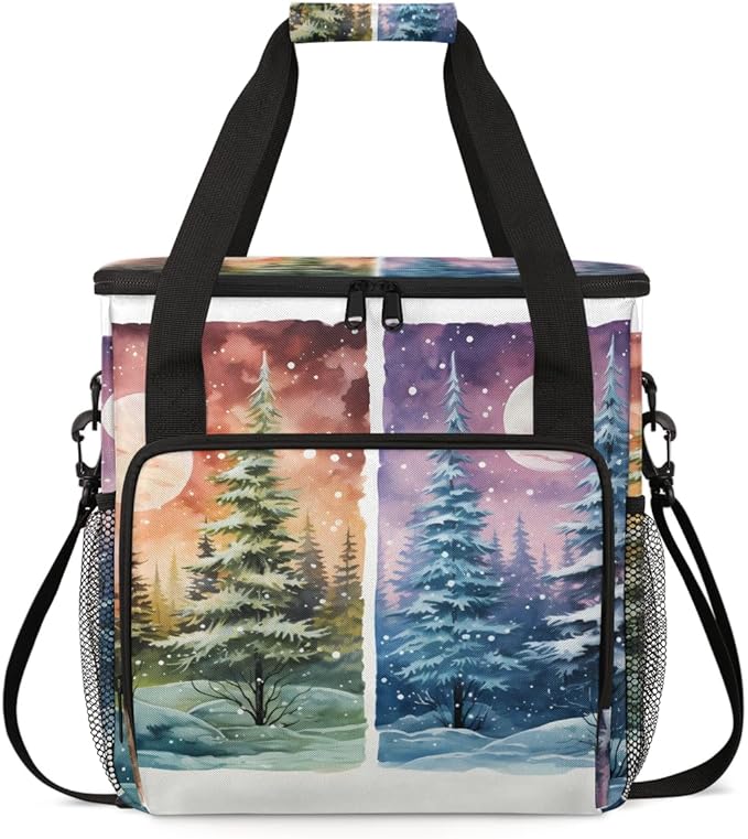 Abstract Tree Coffee Maker Carrying Bag Bright Tree Travel Storage Bag Compatible with K-Mini or K-Mini Plus Single Serve Coffee Brewer Carrying Case with Multiple Pockets &amp Shoulder Strap