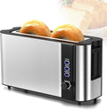 Long Slot Toaster 2 Slice Toaster Best Rated Prime with Warming Rack 6 Bread Shade Settings Defrost/Reheat/Cancel Removable Crumb Tray for Family Kitchen Hotel