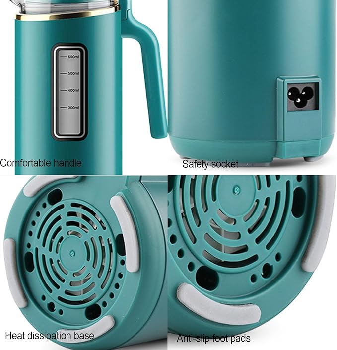 Mini Soy Milk Maker 600ml 110V Quiet Blender with 9 Functions Automatic No-Filter No Net Grinding Touch Control for 1-2 People Baby Food Juice Hot Drinks