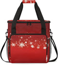 Xmas Snowflakes Coffee Maker Carrying Bag Glitter Snowflakes Travel Storage Bag Compatible with K-Mini or K-Mini Plus Single Serve Coffee Brewer Carrying Case with Multiple Pockets &amp Shoulder St