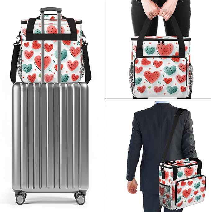 Waterlemon Heart Coffee Maker Carrying Bag Portable Travel Storage Tote Bag Compatible with K-Mini or K-Mini Plus Single Serve Coffee Brewer Carrying Case with Multiple Pockets &amp Shoulder Strap