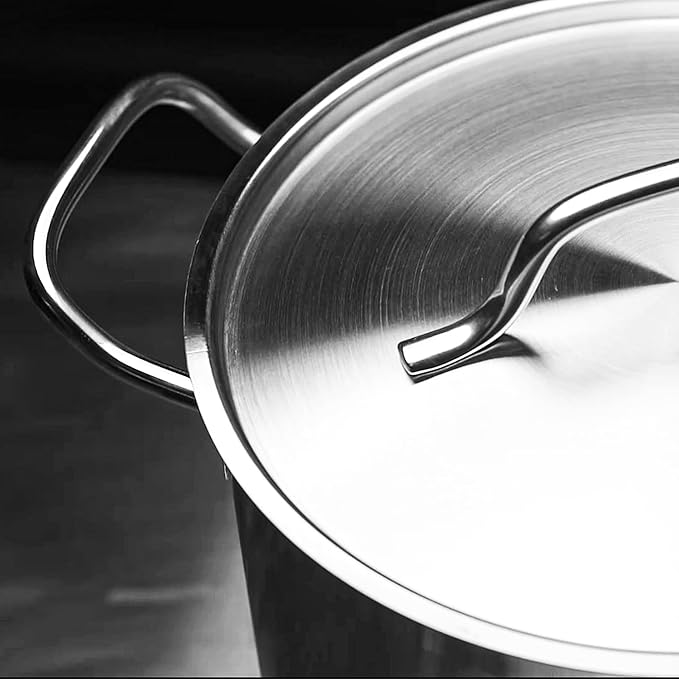Stainless Steel Cookware Set 6-Qt &amp 2-Qt Saucepans 20-Qt Stockpot with Lids 9.5 Non-Stick Frying Pan (8 Piece)