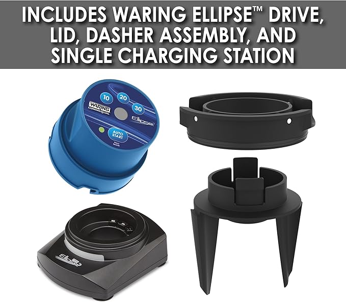 Waring Commercial 32 oz. Ellipse Copolyester Container with Drive Assembly and Single Charger