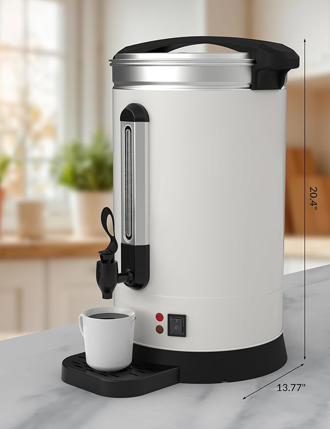 GarveeHome 80 Cups Coffee Urn12 L/3.2 gal Double Wall Commerical Coffee Maker for Buffet Catering Wedding GatheringLarge Capacity Hot Coffee DispenserStainless Steel Hot Water Urn