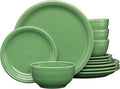 Fiesta® 12-Piece Bistro Coupe Dinnerware Set (Service for 4) – Durable Ceramic Lead-Safe Dishwasher/Microwave/Oven Safe – Made in USA Dinnerware - Meadow